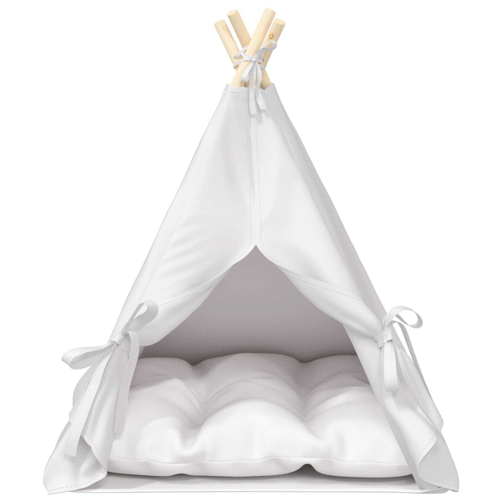 Haustier-Tipi mit Kissen Weiß 60 x 60 x 70 cm Polyester