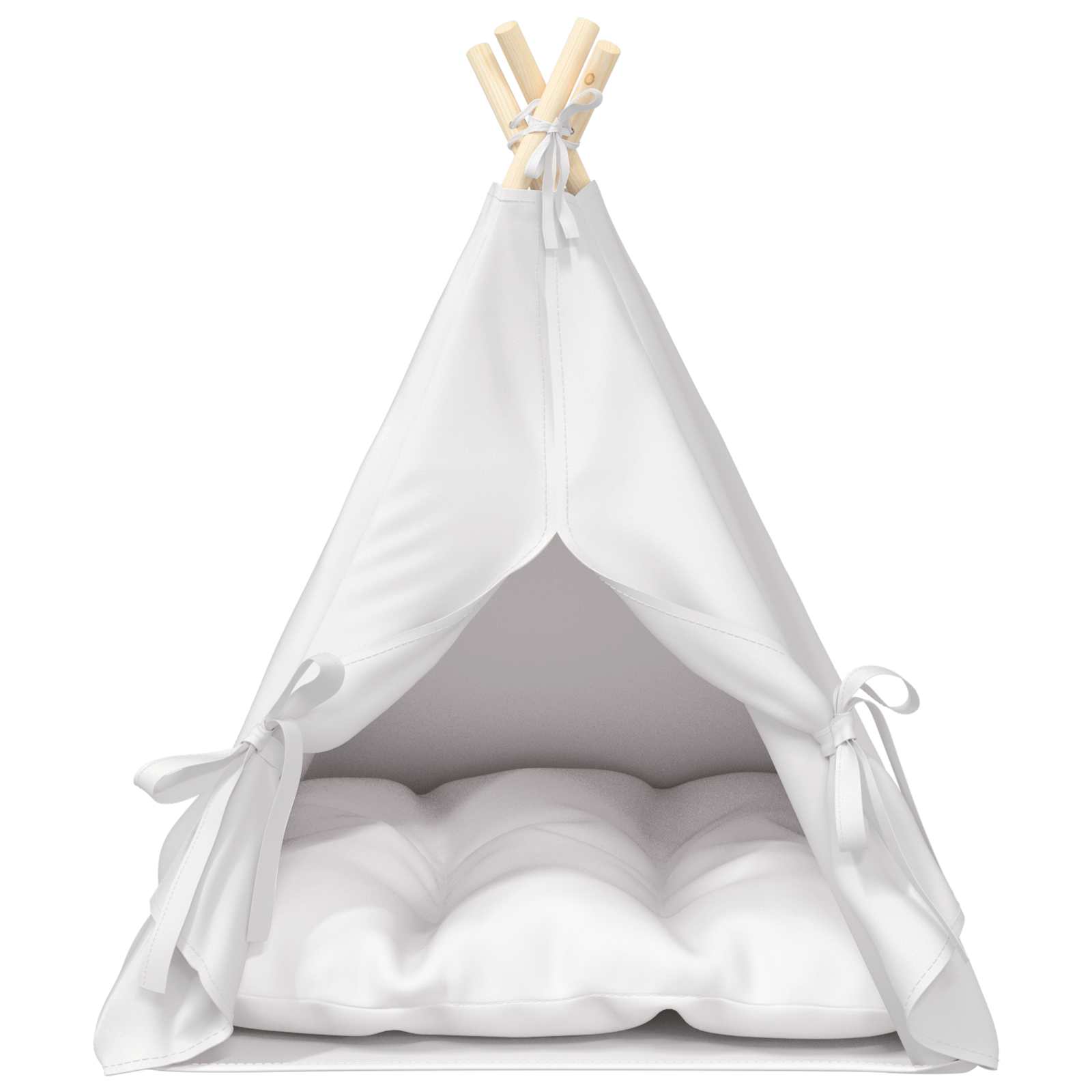 Haustier-Tipi mit Kissen Weiß 60 x 60 x 70 cm Polyester