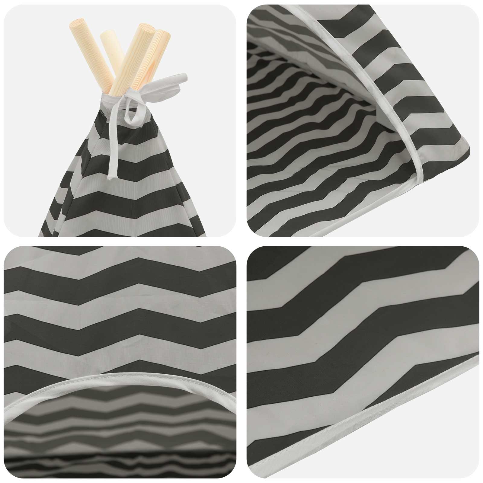 Haustier-Tipi mit Kissen Weiß und Grau 40 x 40 x 50 cm