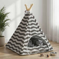 Haustier-Tipi mit Kissen Weiß und Grau 40 x 40 x 50 cm
