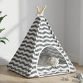 Haustier-Tipi mit Kissen Weiß und Grau 50 x 50 x 60 cm
