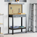 Werkbank Schwarz 81 x 41 x 145 cm Holzwerkstoff und Metall