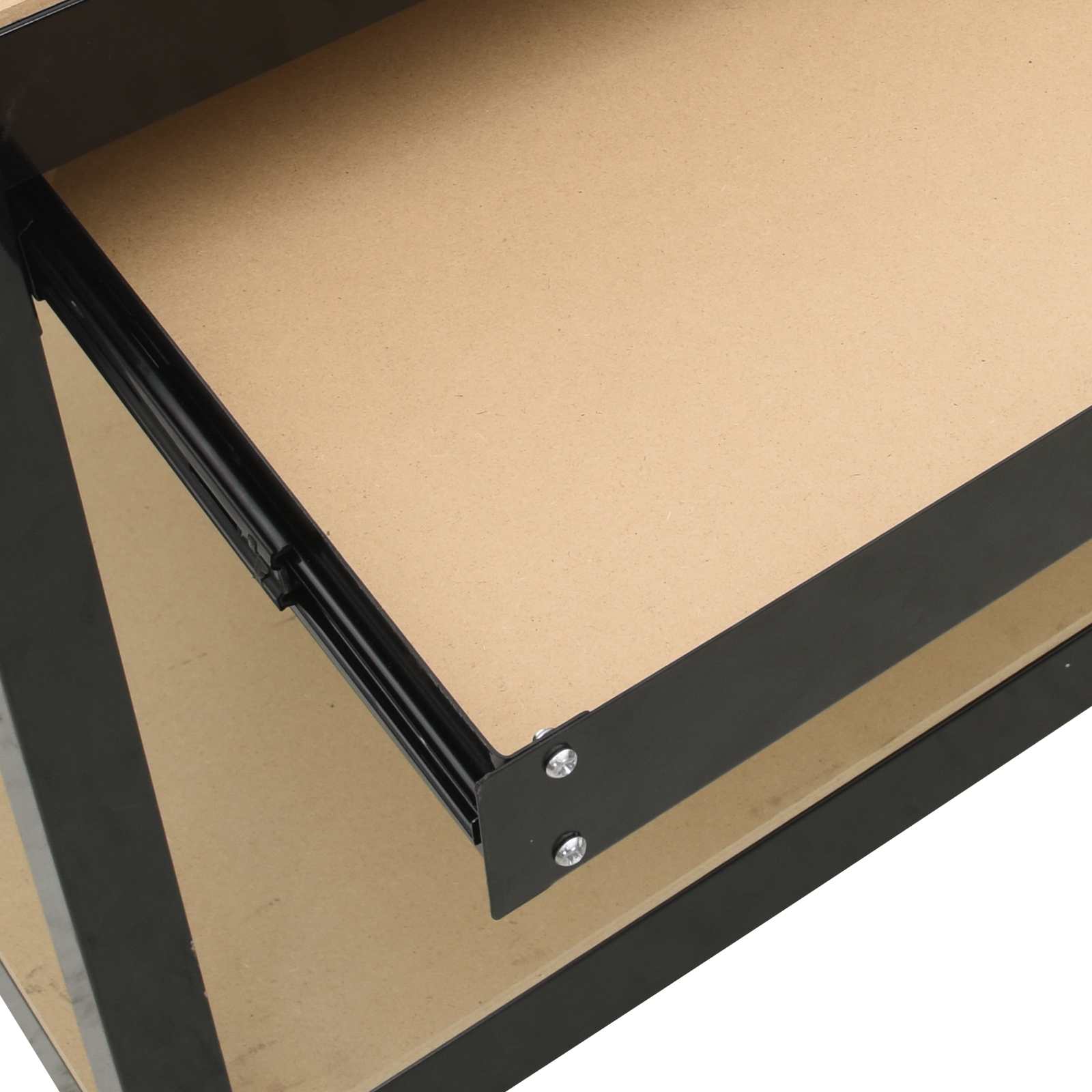 Werkbank mit Regal Schwarz 80 x 40 x 91 cm Sperrholz und Metall