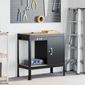 Werkbank mit Regal Schwarz 90 x 49 x 91 cm Sperrholz und Metall
