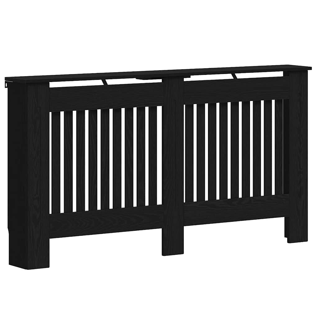 Heizkörperabdeckung Schwarz Eichen-Optik 152 x 19 x 81,5 cm