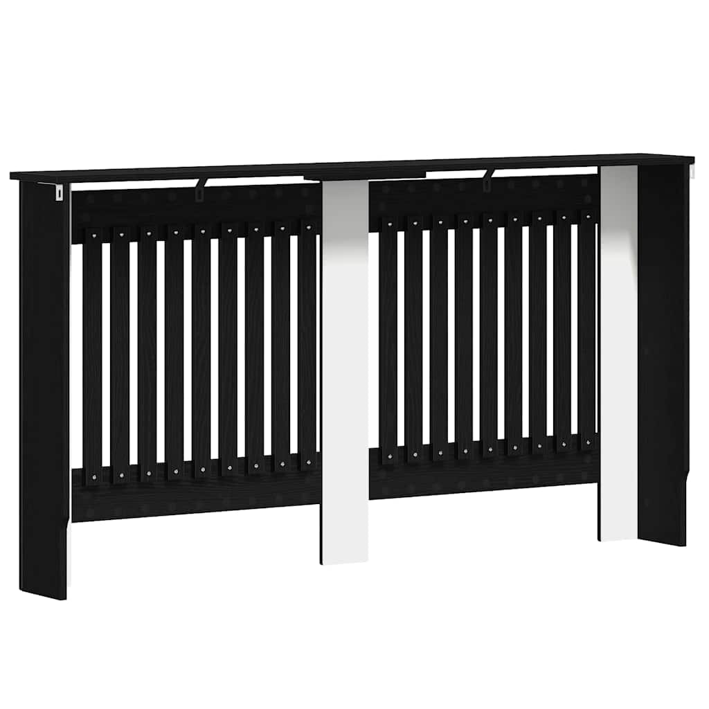 Heizkörperabdeckung Schwarz Eichen-Optik 152 x 19 x 81,5 cm