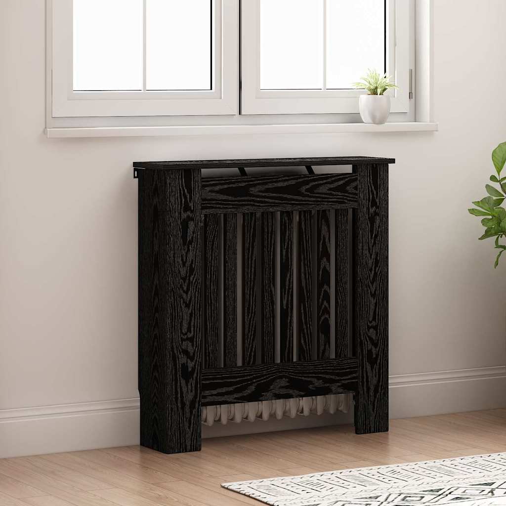 Heizkörperabdeckung Schwarz Eichen-Optik 78 x 19 x 81,5 cm