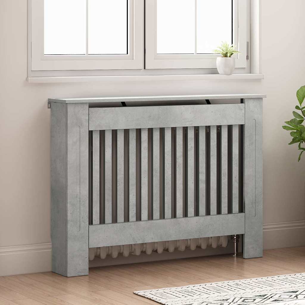 Heizkörperabdeckung Beton Grau 112 x 19 x 81,5 cm Holzwerkstoff
