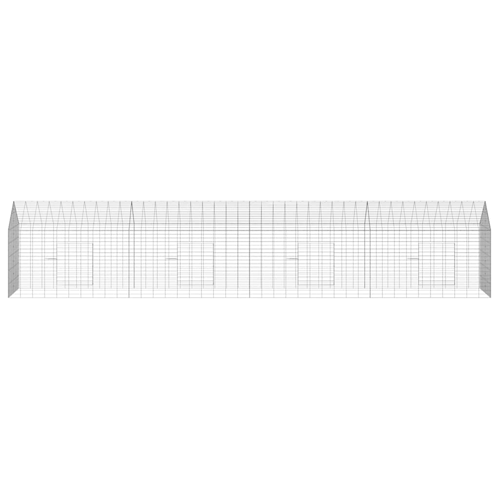 Hasenkäfig Silber 400 x 78 x 78 cm Verzinkter Stahl