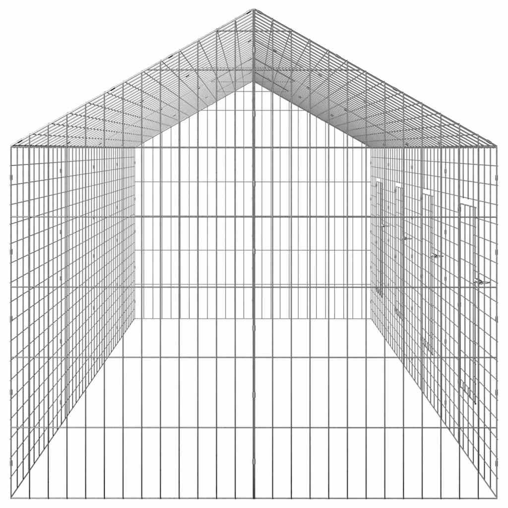 Hasenkäfig Silber 400 x 78 x 78 cm Verzinkter Stahl