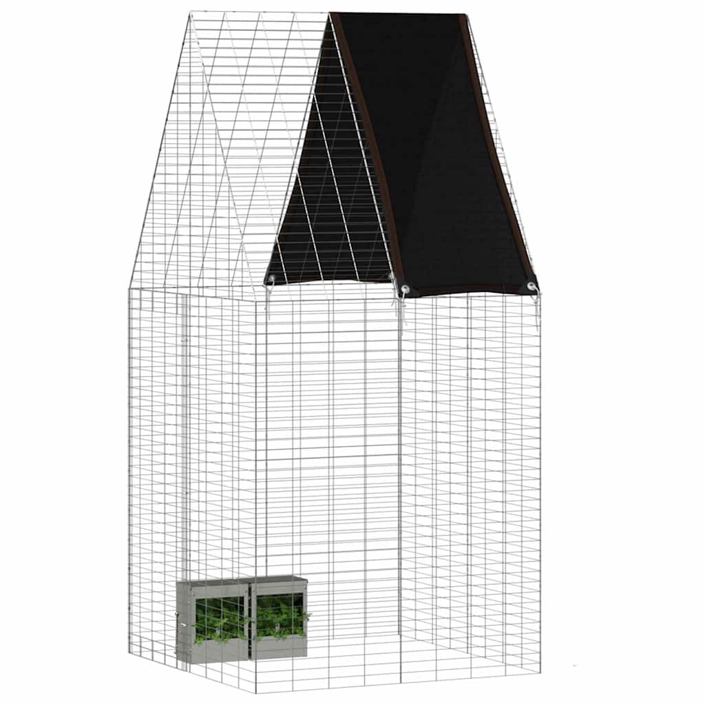 Hasenkäfig Silber 100 x 100 x 210 cm Verzinkter Stahl