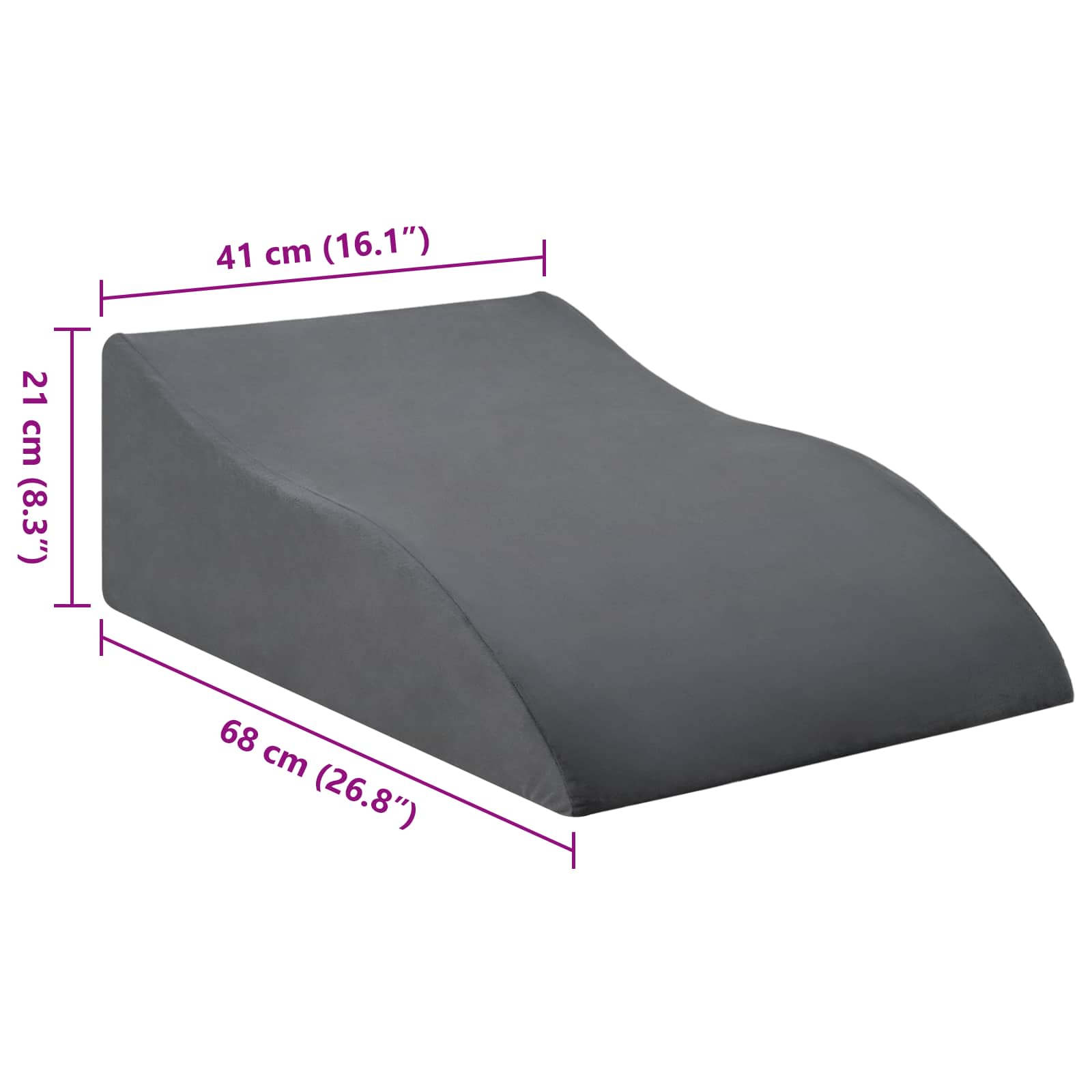 Beinkissen Grau 68 x 41 x 21 cm PU-Schaum