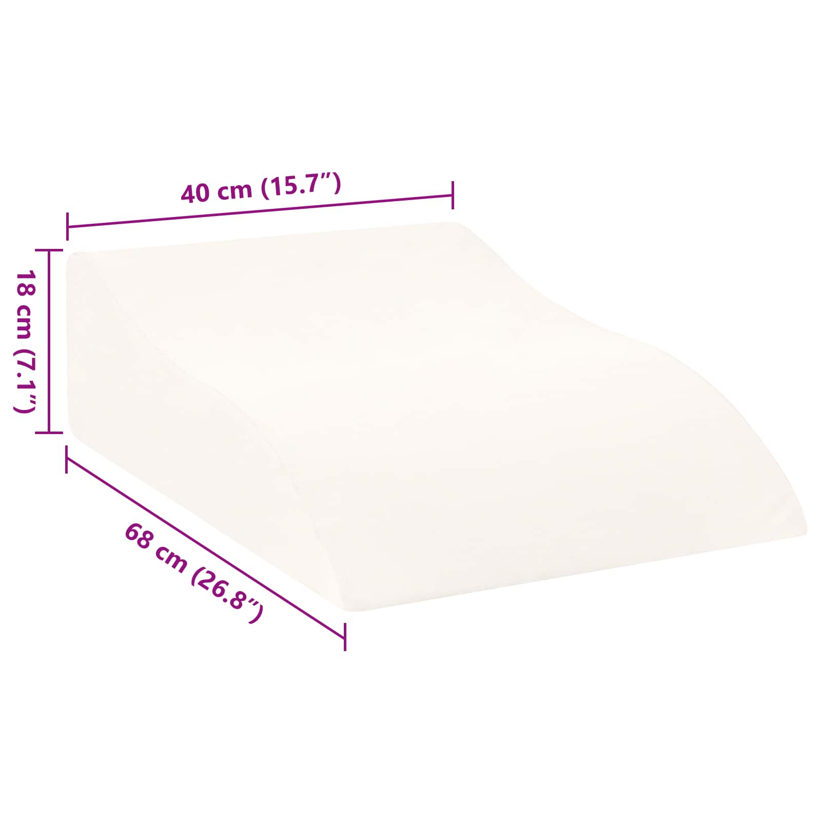 Beinkissen Weiß 68 x 40 x 18 cm PU-Schaum