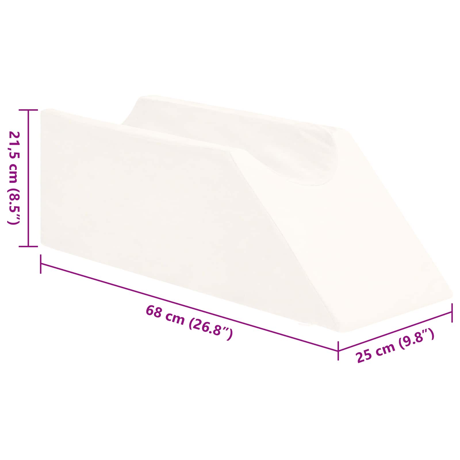 Beinkissen Uni Weiß 68 x 25 x 21,5 cm PU-Schaum