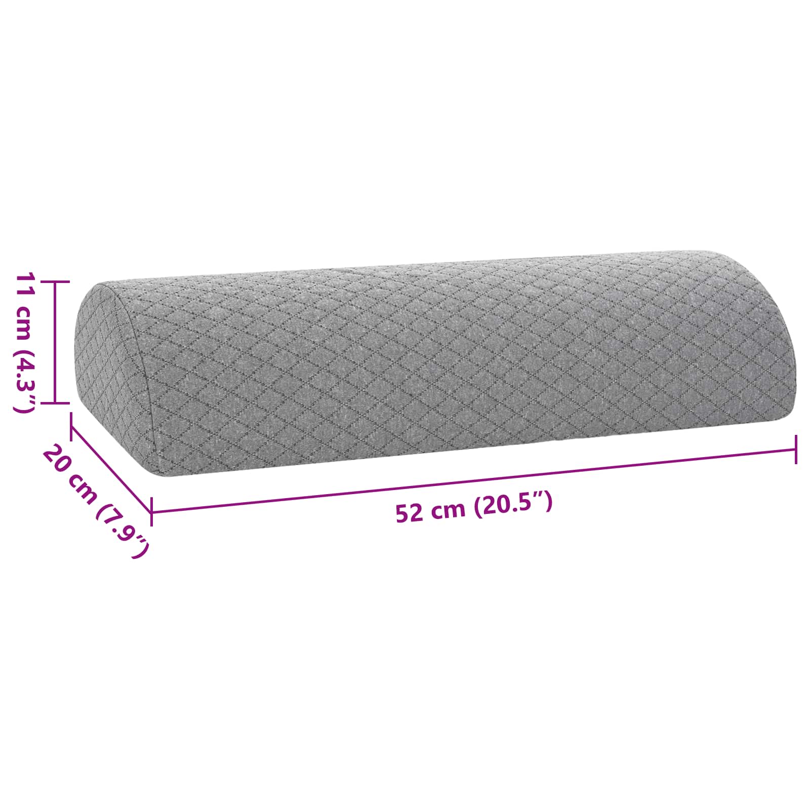 Beinkissen Geometrisch Grau 52 x 20 x 11 cm Viscoschaum