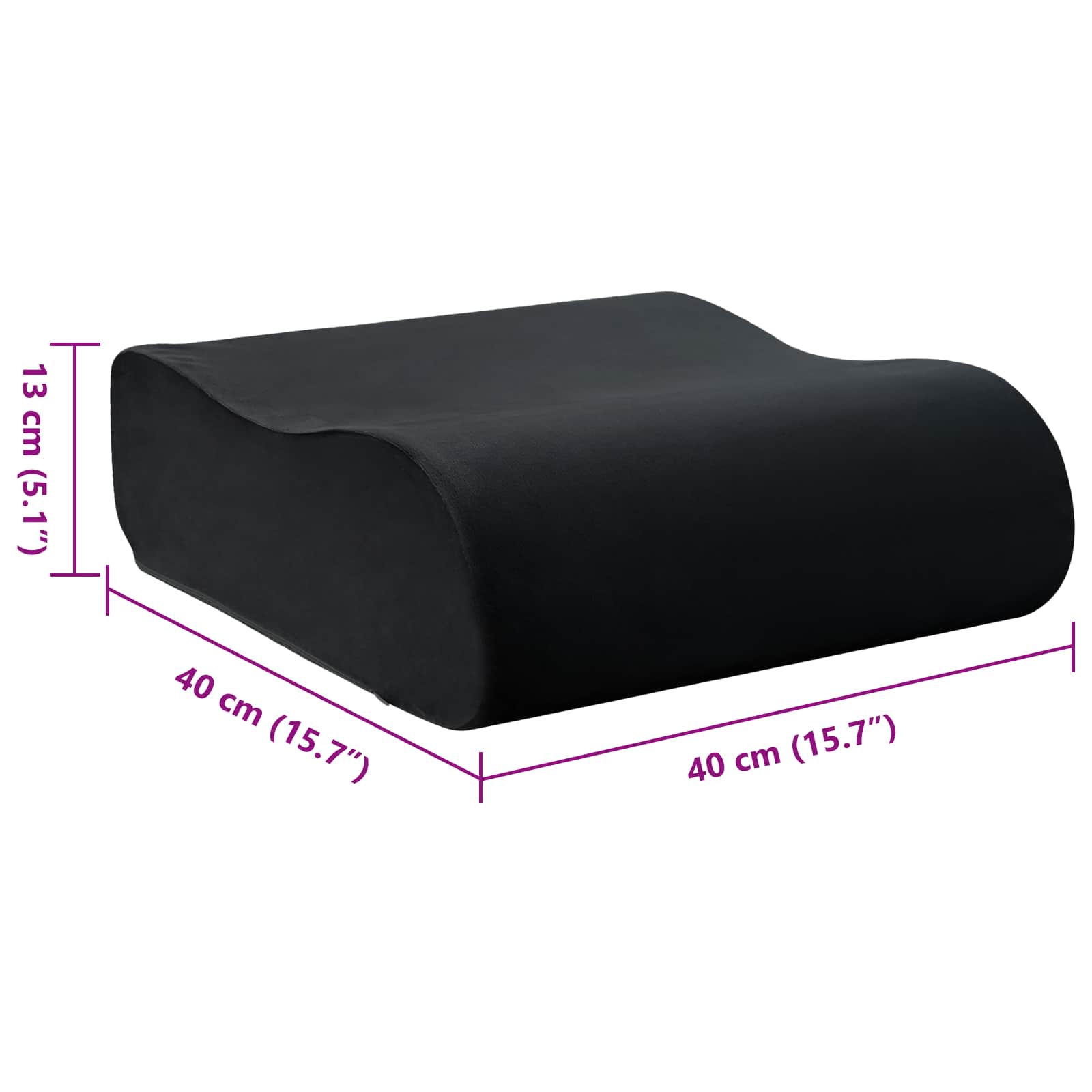 Sitzkissen Uni Schwarz 40 x 40 x 13 cm PU-Schaum
