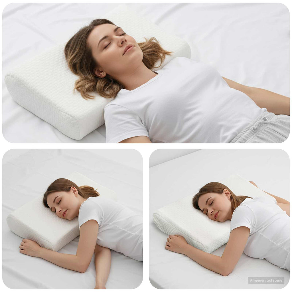 Schlafkissen Uni Weiß 80 x 40 x 12,5 cm Viscoschaum
