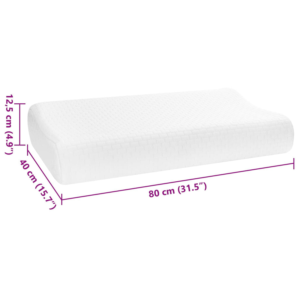 Schlafkissen Uni Weiß 80 x 40 x 12,5 cm Viscoschaum