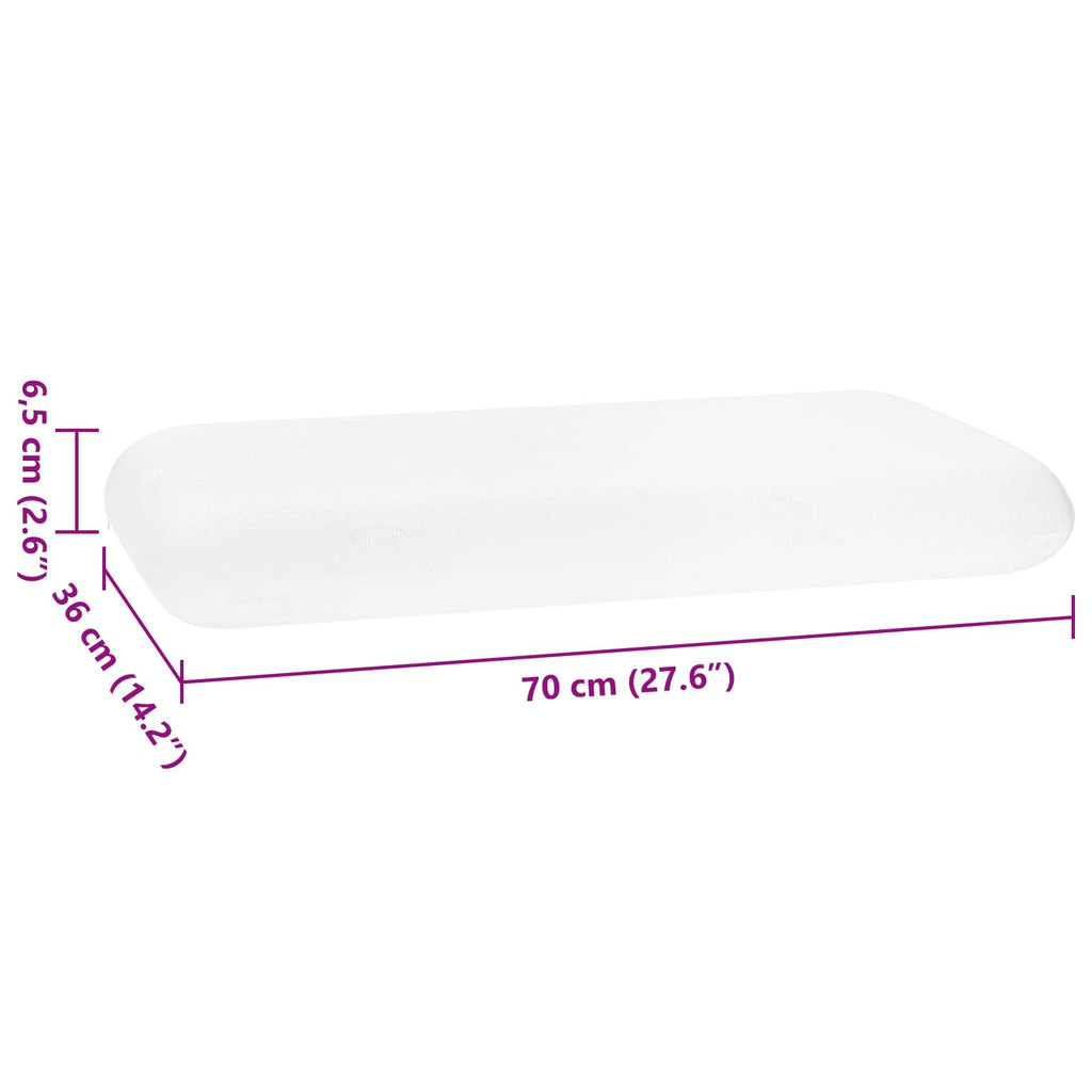 Schlafkissen Uni Weiß 70 x 36 x 6,5 cm Viscoschaum