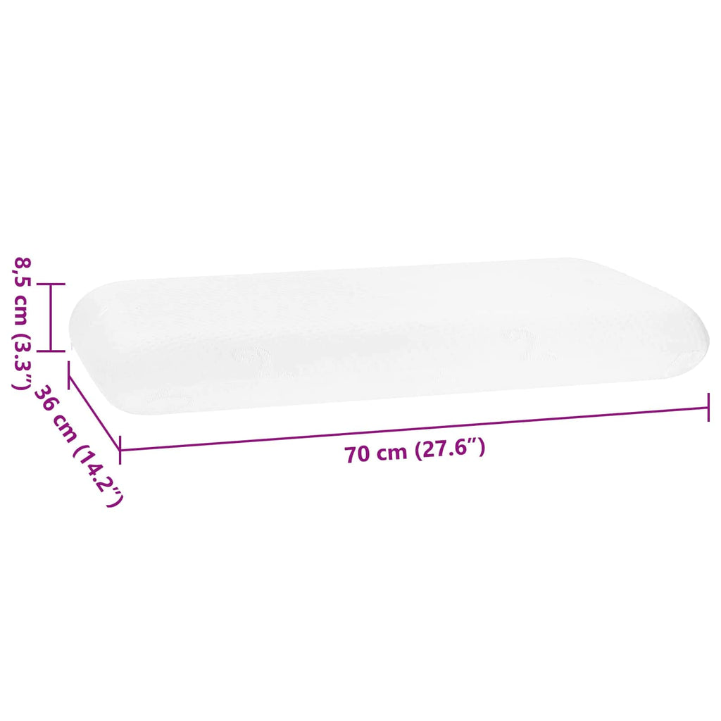 Schlafkissen Uni Weiß 70 x 36 x 8,5 cm Viscoschaum