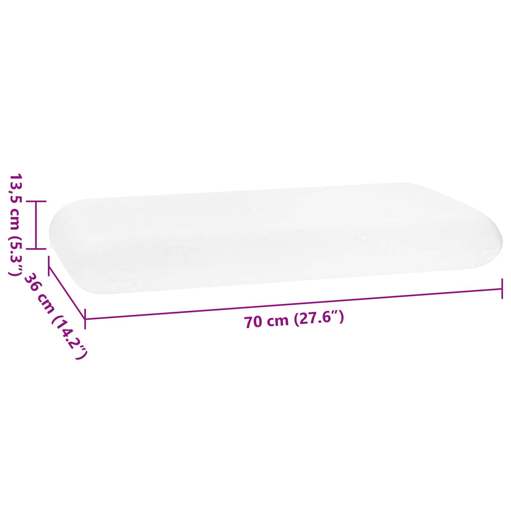 Schlafkissen Uni Weiß 70 x 36 x 13,5 cm Viscoschaum