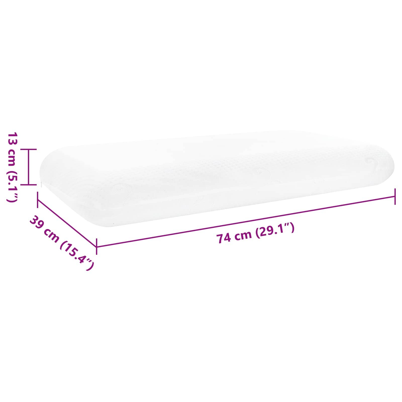 Schlafkissen Uni Weiß 74 x 39 x 13 cm Viscoschaum