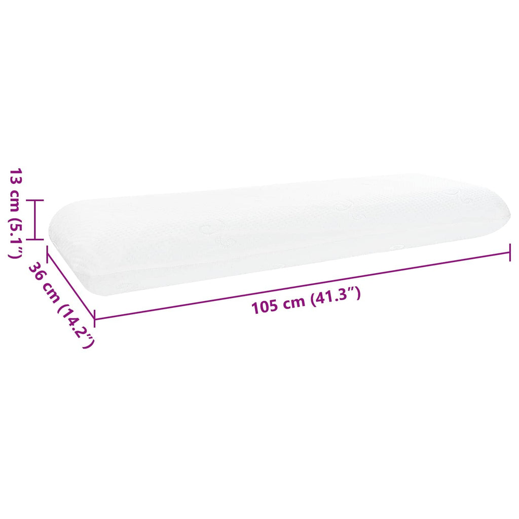 Schlafkissen Uni Weiß 105 x 36 x 13 cm Gel-Speicherschaum