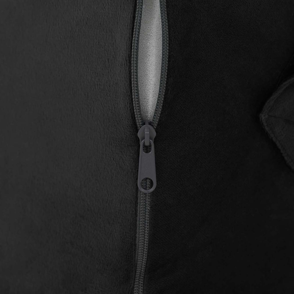 Keil Kopfkissen Schwarz 55 x 55 x 26 cm Viscoschaum
