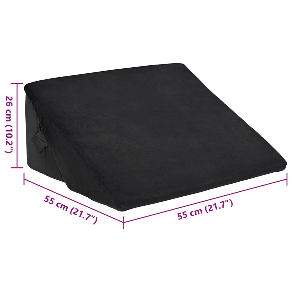 Keil Kopfkissen Schwarz 55 x 55 x 26 cm Viscoschaum