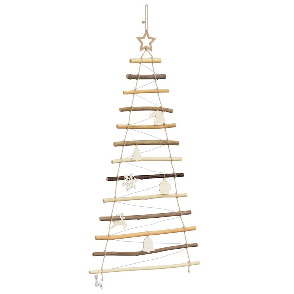 Weihnachtsbaum mit 50 LEDs Natur 120 cm Massives Eschenholz