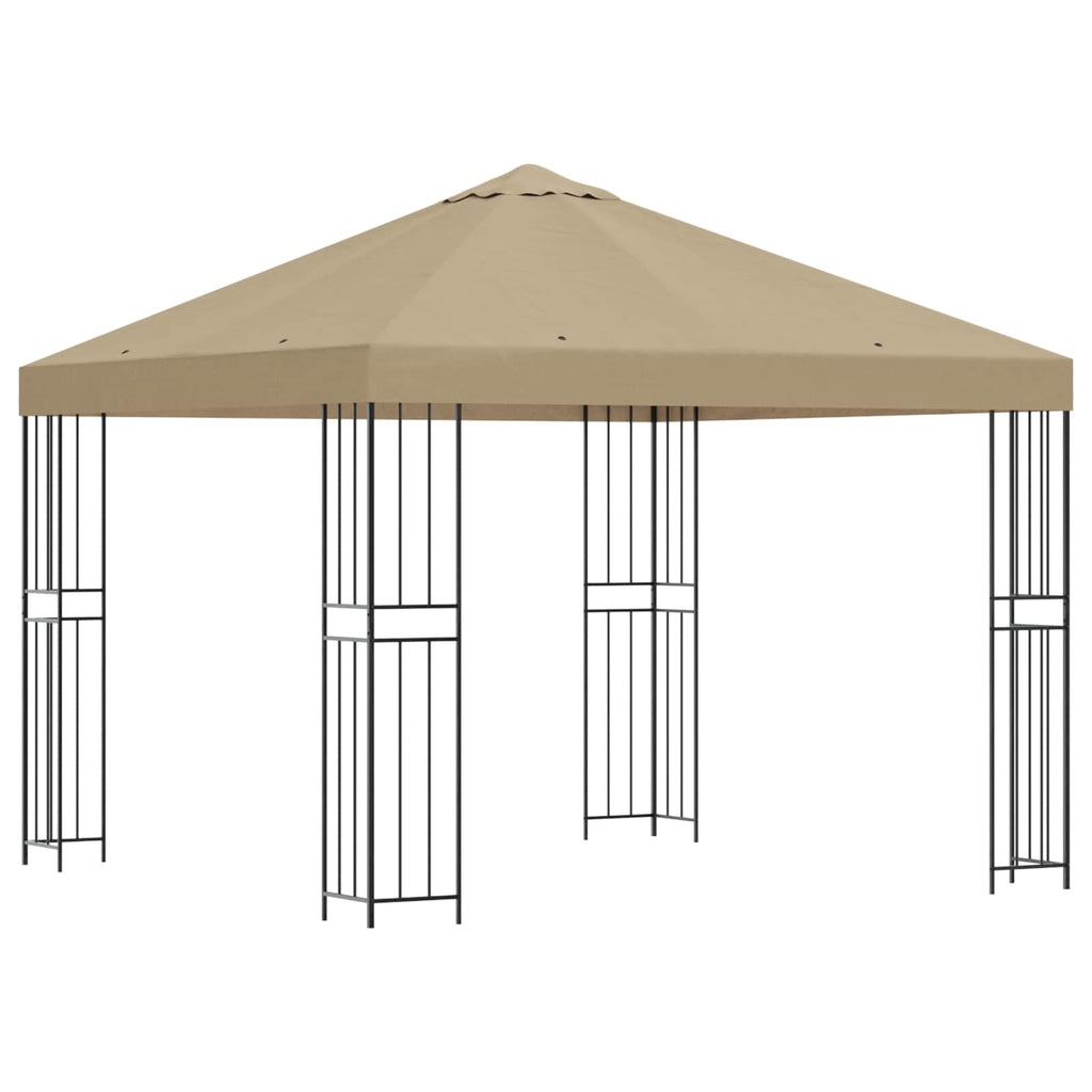 Pavillon 3 x 3 m Beige Polyester und Stahl 190 gsm