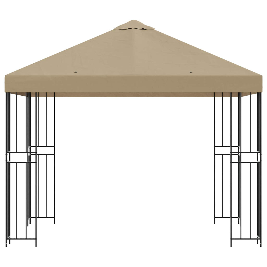 Pavillon 3 x 3 m Beige Polyester und Stahl 190 gsm