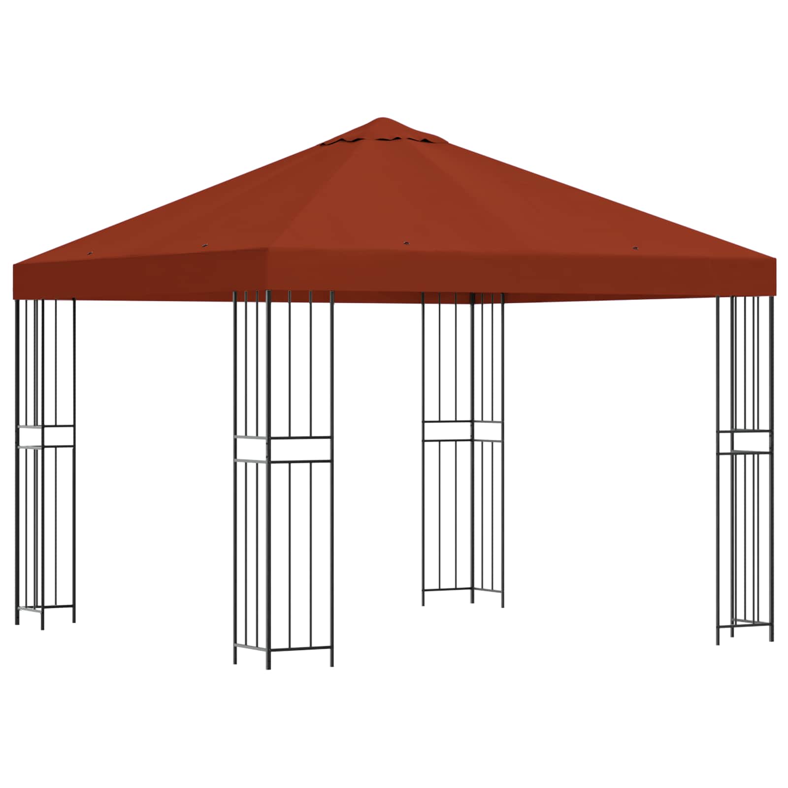 Pavillon 3 x 3 m Terrakotta Polyester und Stahl 190 gsm