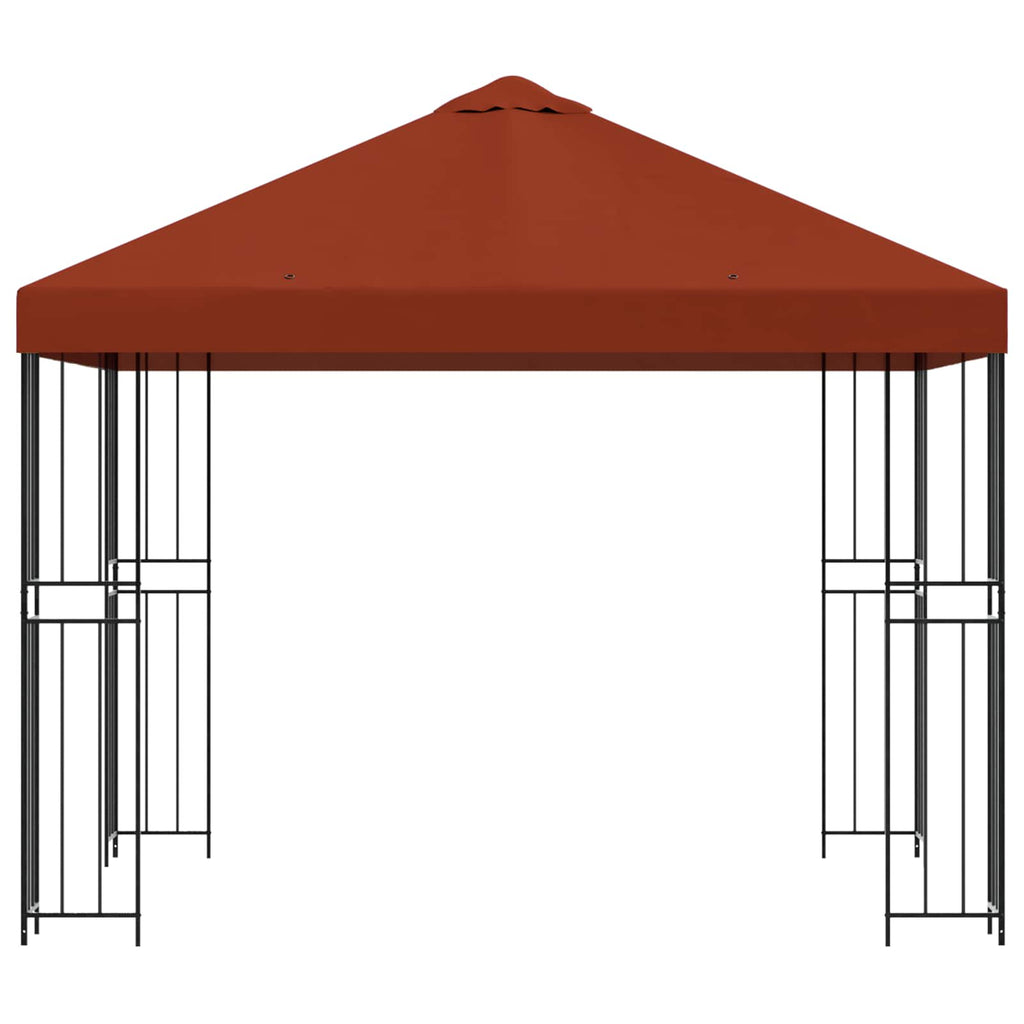 Pavillon 3 x 3 m Terrakotta Polyester und Stahl 190 gsm
