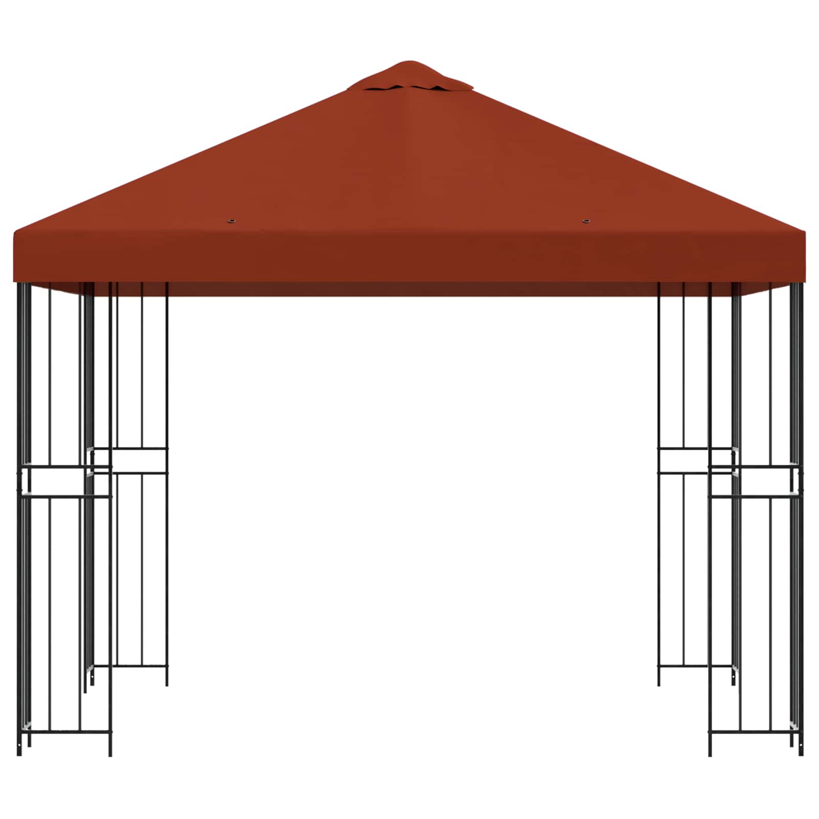 Pavillon 3 x 3 m Terrakotta Polyester und Stahl 190 gsm