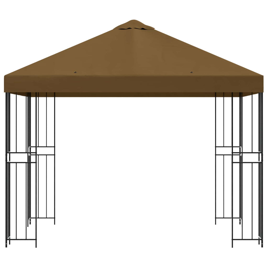Pavillon 3 x 3 m Taupe Polyester und Stahl 190 gsm