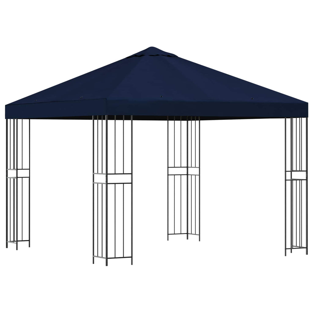 Pavillon 3 x 3 m Blau Polyester und Stahl 190 gsm