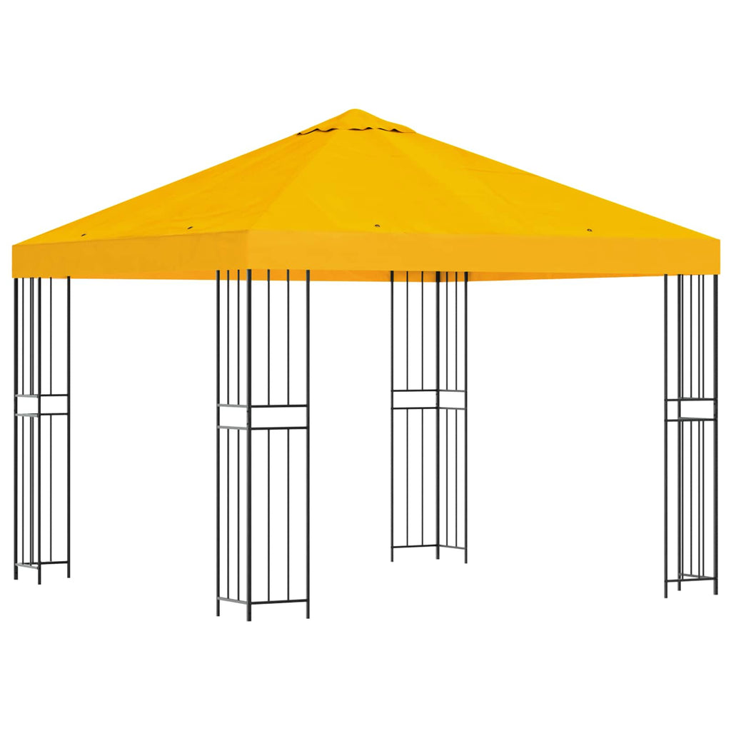 Pavillon 3 x 3 m Gelb Polyester und Stahl 190 gsm