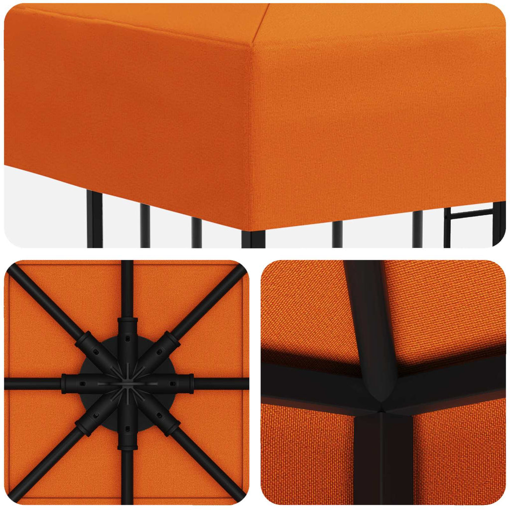Pavillon 3 x 3 m Orange Polyester und Stahl 190 gsm