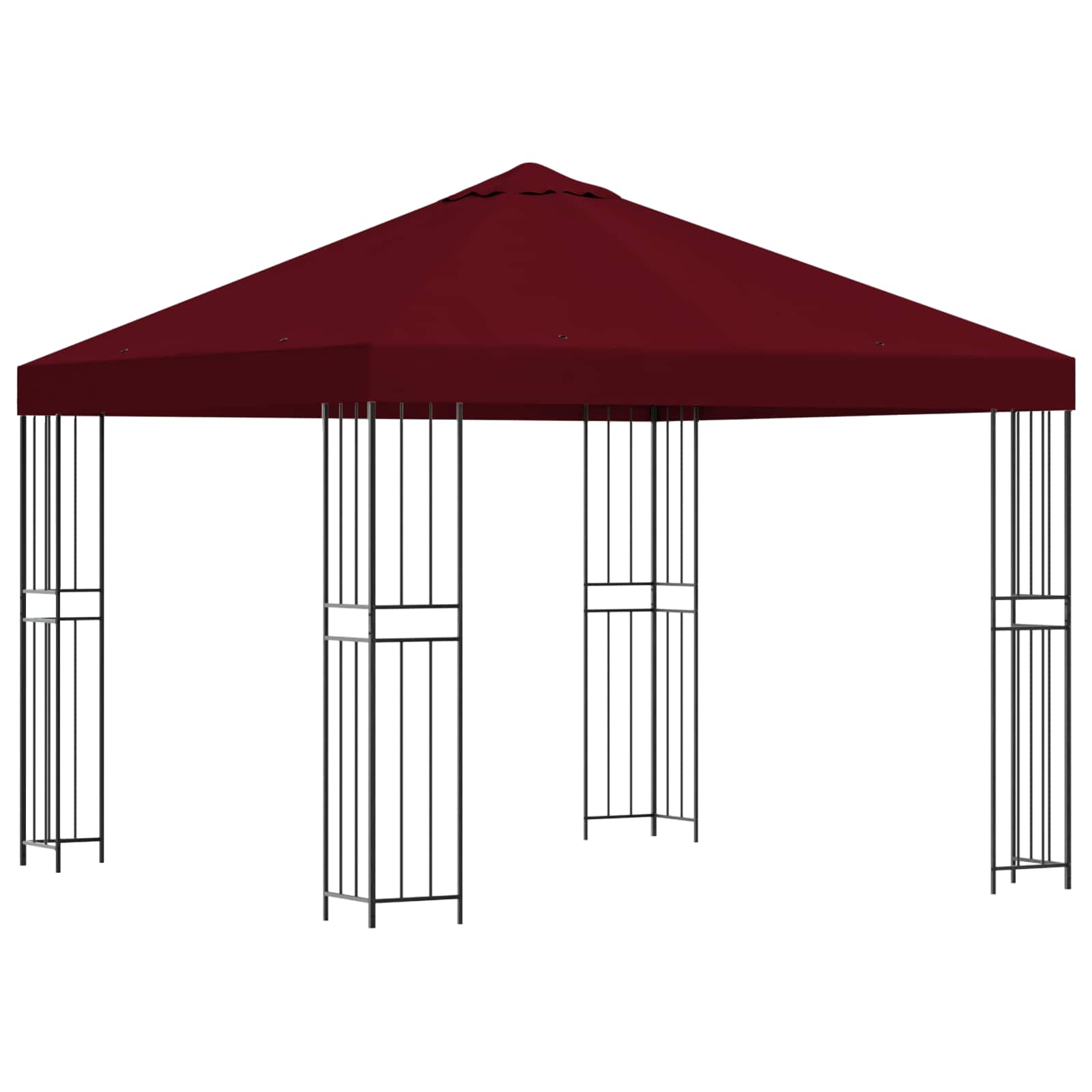 Pavillon 3 x 3 m Bordeauxrot Polyester und Stahl 190 gsm