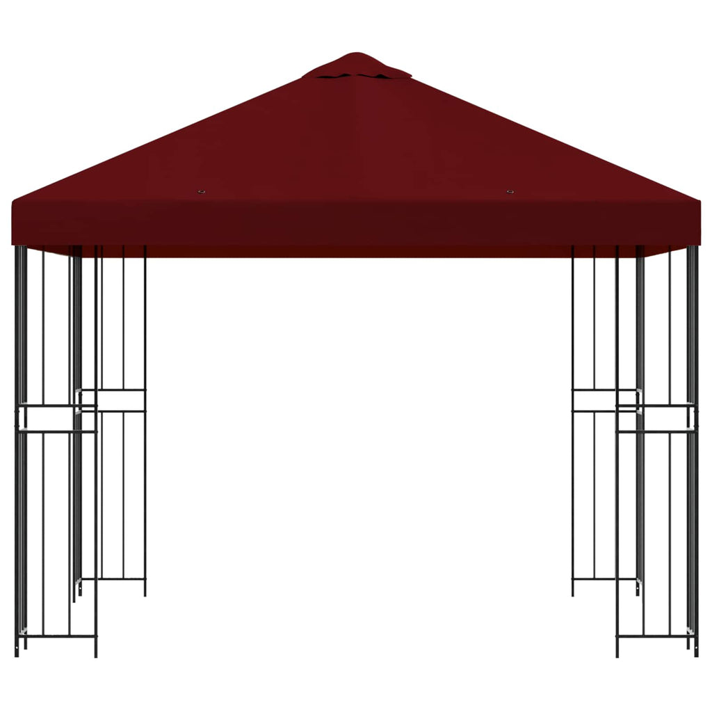 Pavillon 3 x 3 m Bordeauxrot Polyester und Stahl 190 gsm