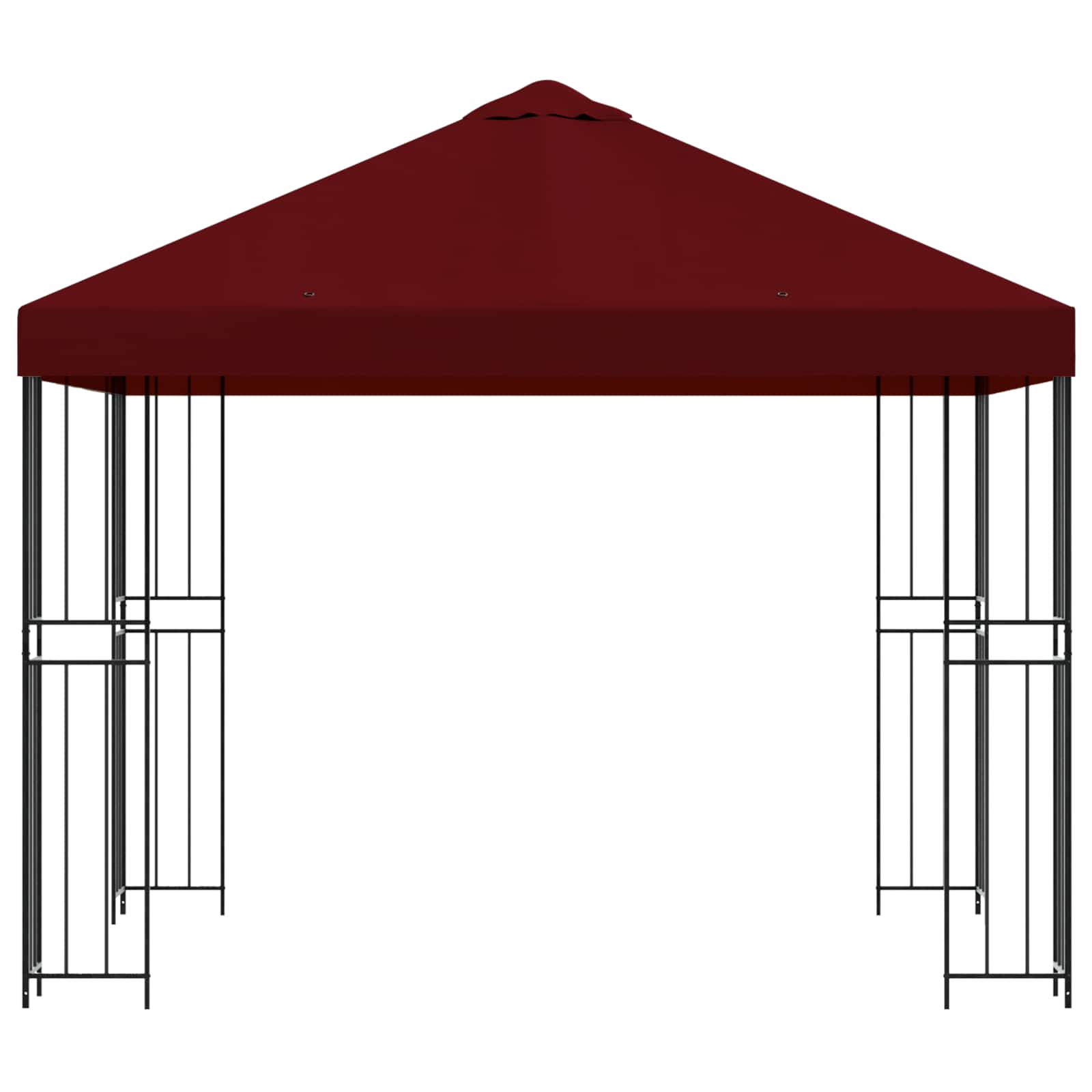 Pavillon 3 x 3 m Bordeauxrot Polyester und Stahl 190 gsm