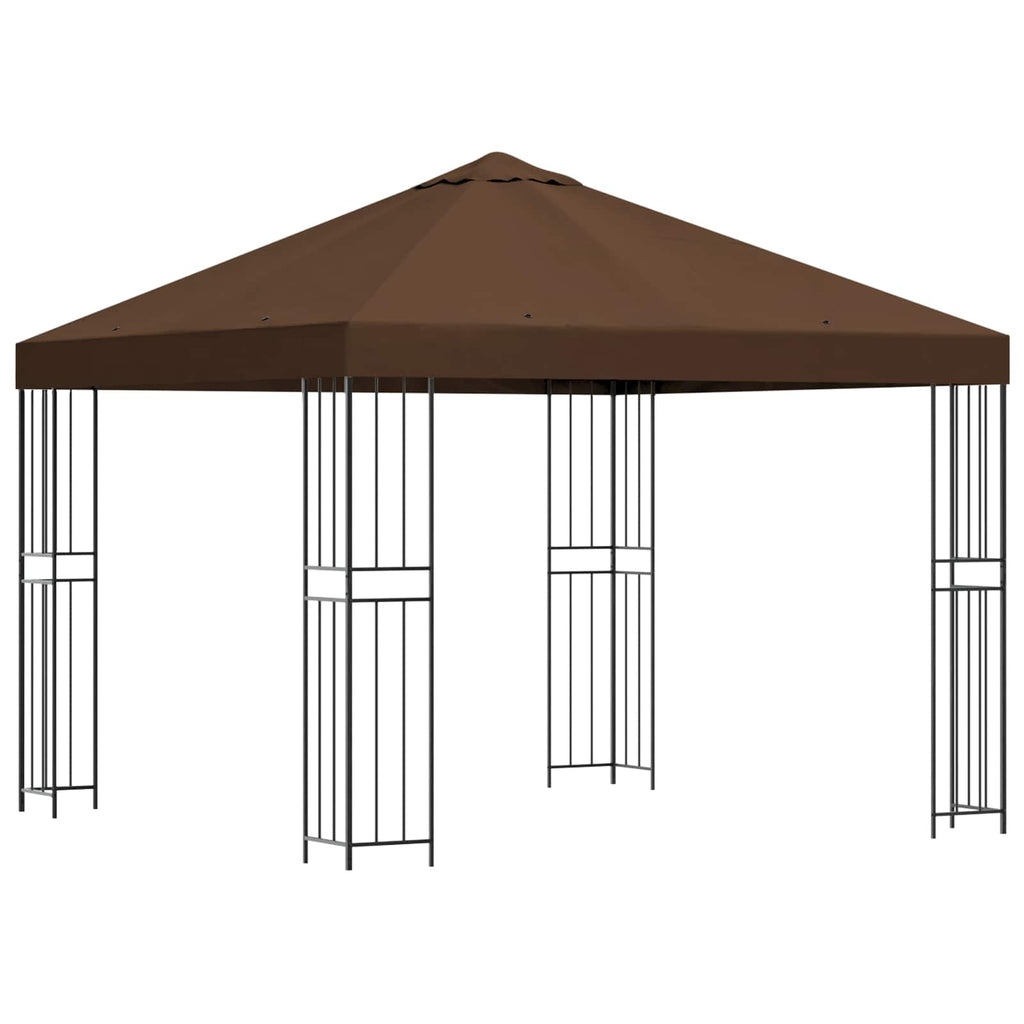 Pavillon 3 x 3 m Braun Polyester und Stahl 190 gsm
