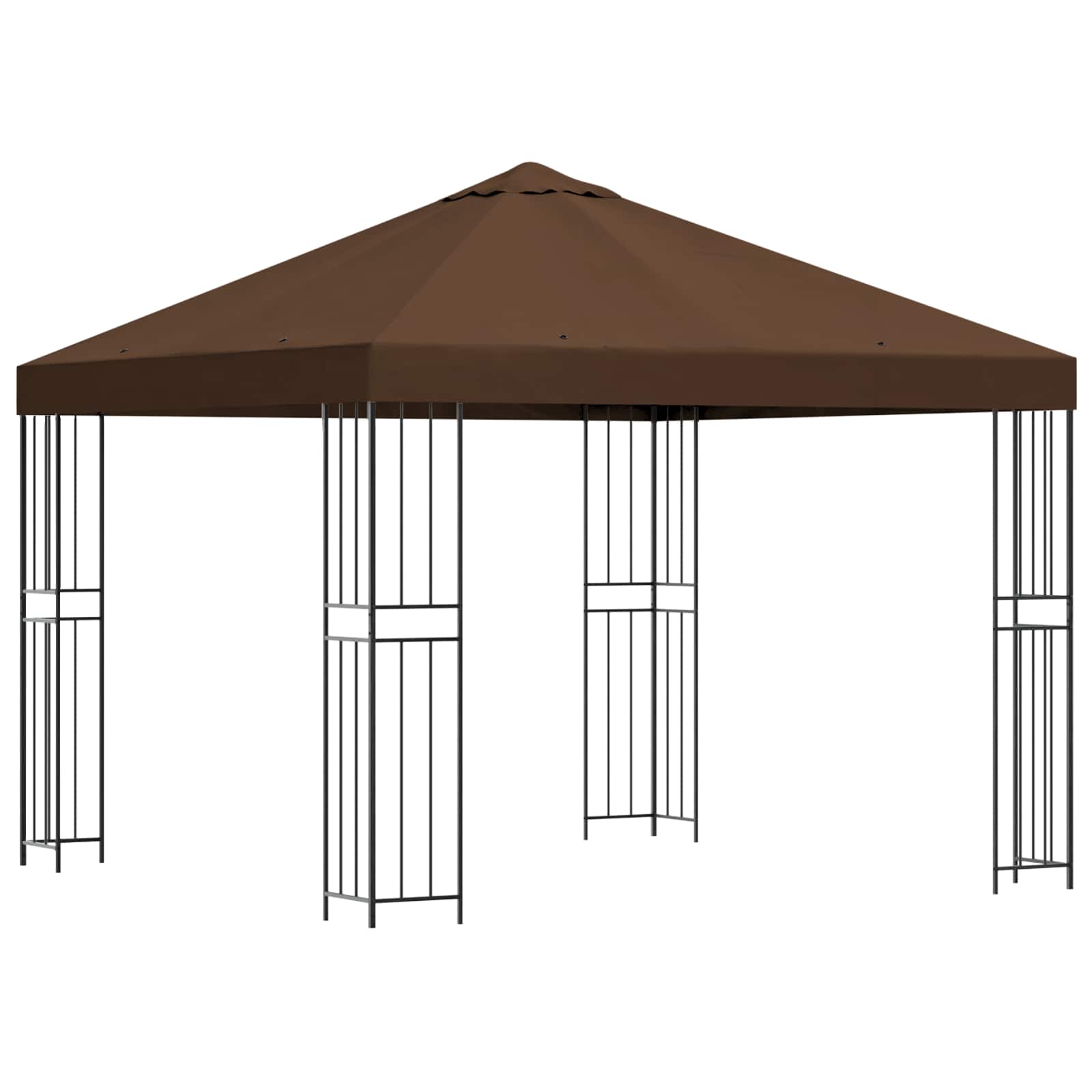 Pavillon 3 x 3 m Braun Polyester und Stahl 190 gsm