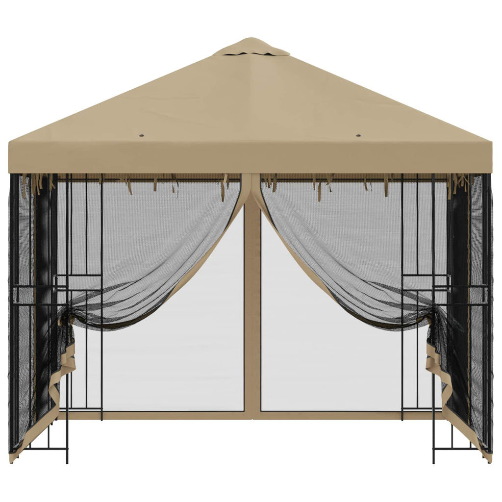 Garten Pavillon mit Seitenwänden 3 x 3 m Beige