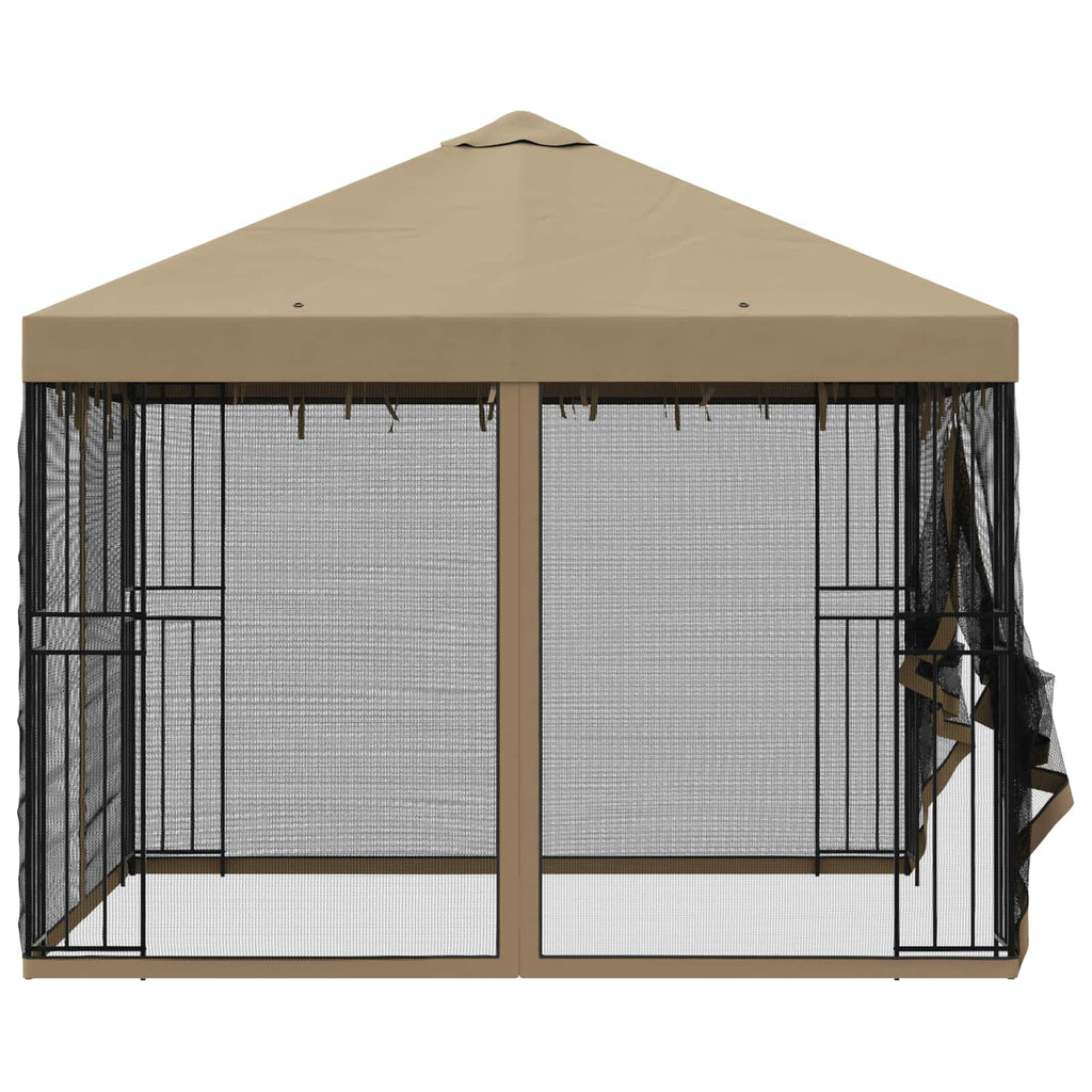 Garten Pavillon mit Seitenwänden 3 x 3 m Beige