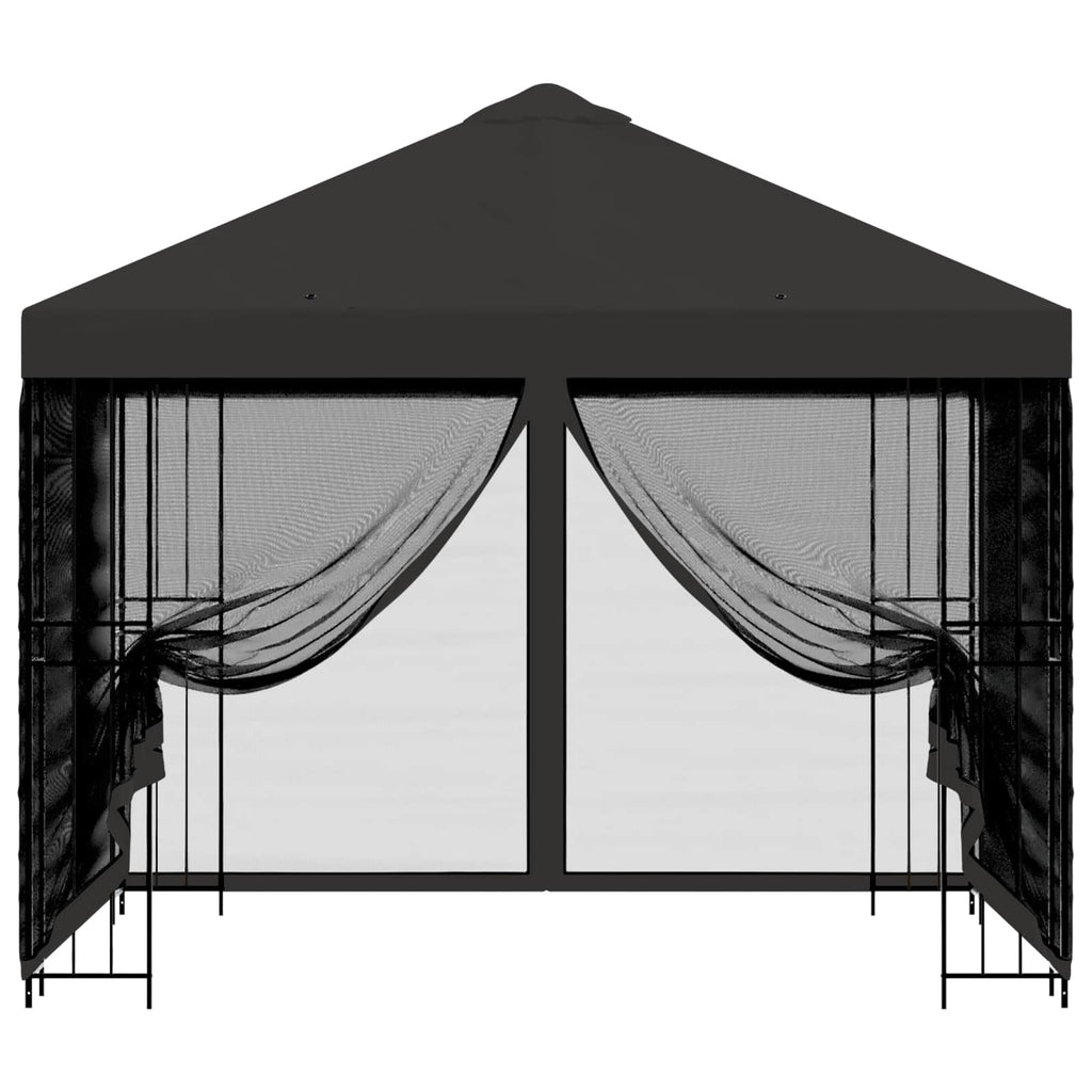 Garten Pavillon mit Seitenwänden 3 x 3 m Anthrazit