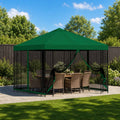 Garten Pavillon mit Seitenwänden 3 x 3 m Grün