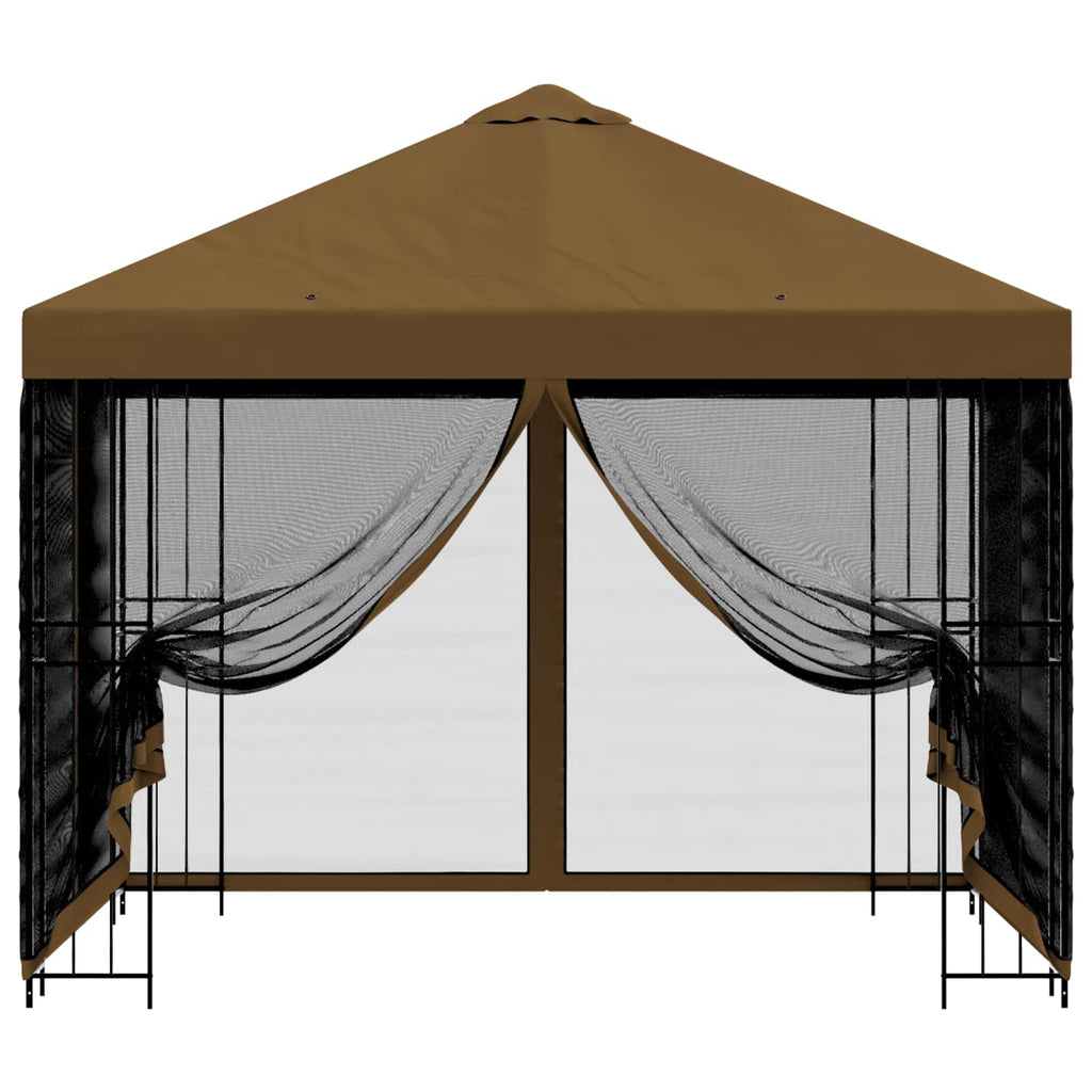 Garten Pavillon mit Seitenwänden 3 x 3 m Taupe