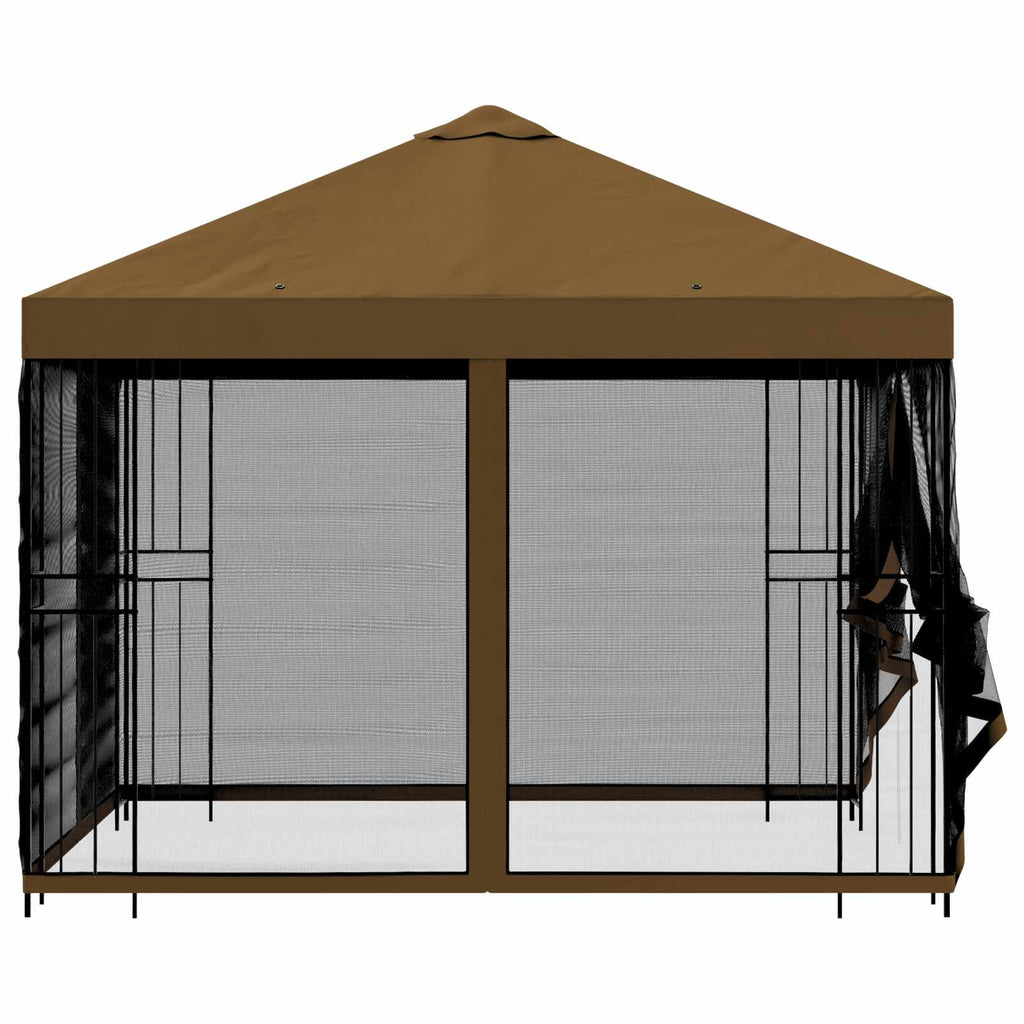 Garten Pavillon mit Seitenwänden 3 x 3 m Taupe